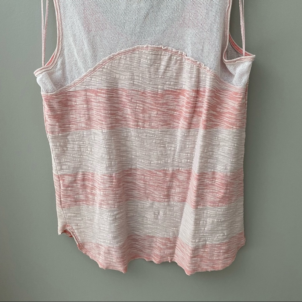Free People Applique Mesh Trapeze Tank Top Pink Sz Small - Picture 9 of 10
